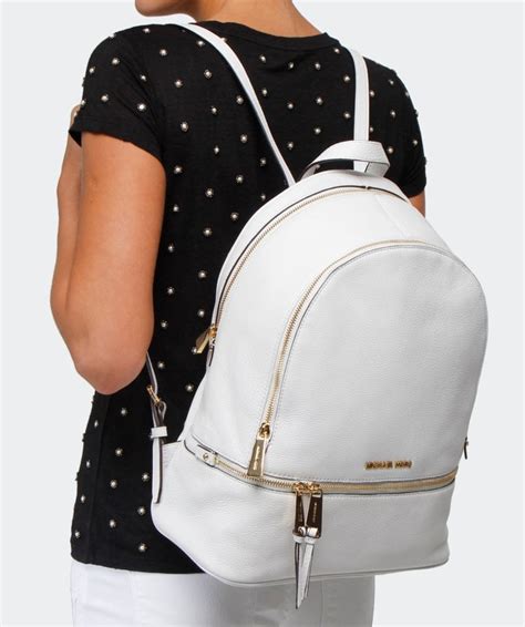 michael kors rhea white backpack|Michael Kors rhea large backpack.